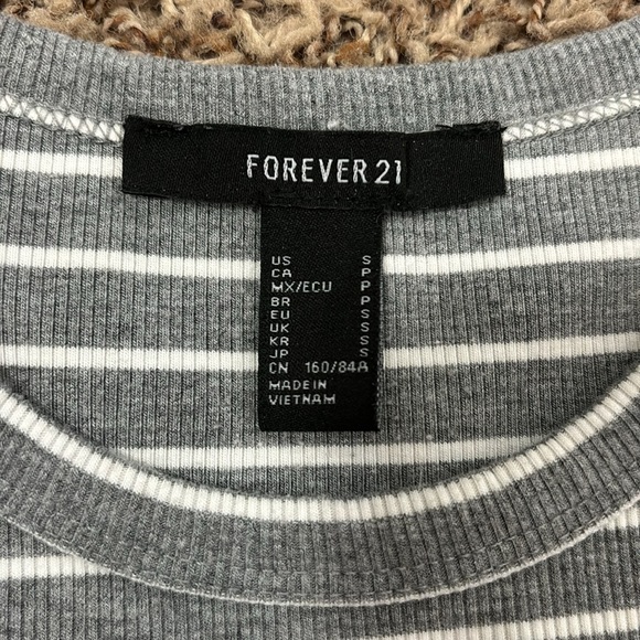 Forever 21 Grey/White Striped Tank Top - Picture 3 of 3